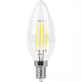 Лампа свеча E14 5W прозрачная филамент LB-58